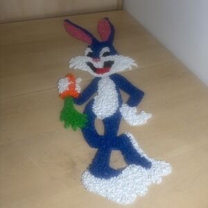 Vintage Melted Popcorn Plastic Decor WB Warner Brothers 2 part Bugs Bunny carrot